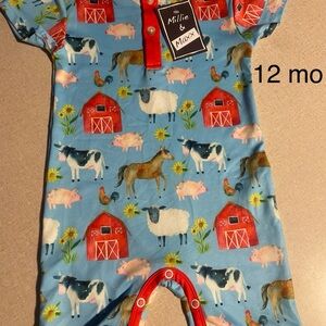 Millie & Maxx Farm Animal Baby Romper